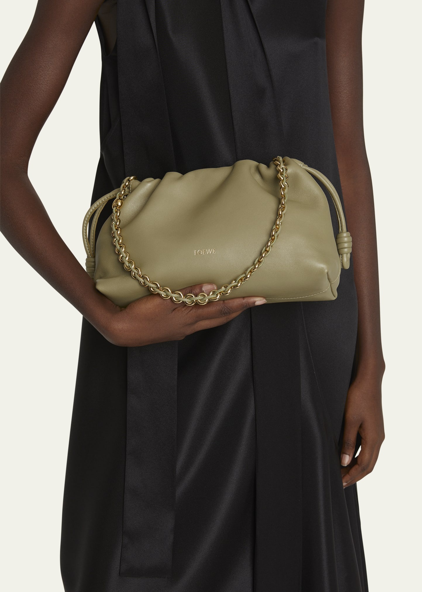 Flamenco Small Crossbody Bag in Napa Leather with Detachable Chain - 2