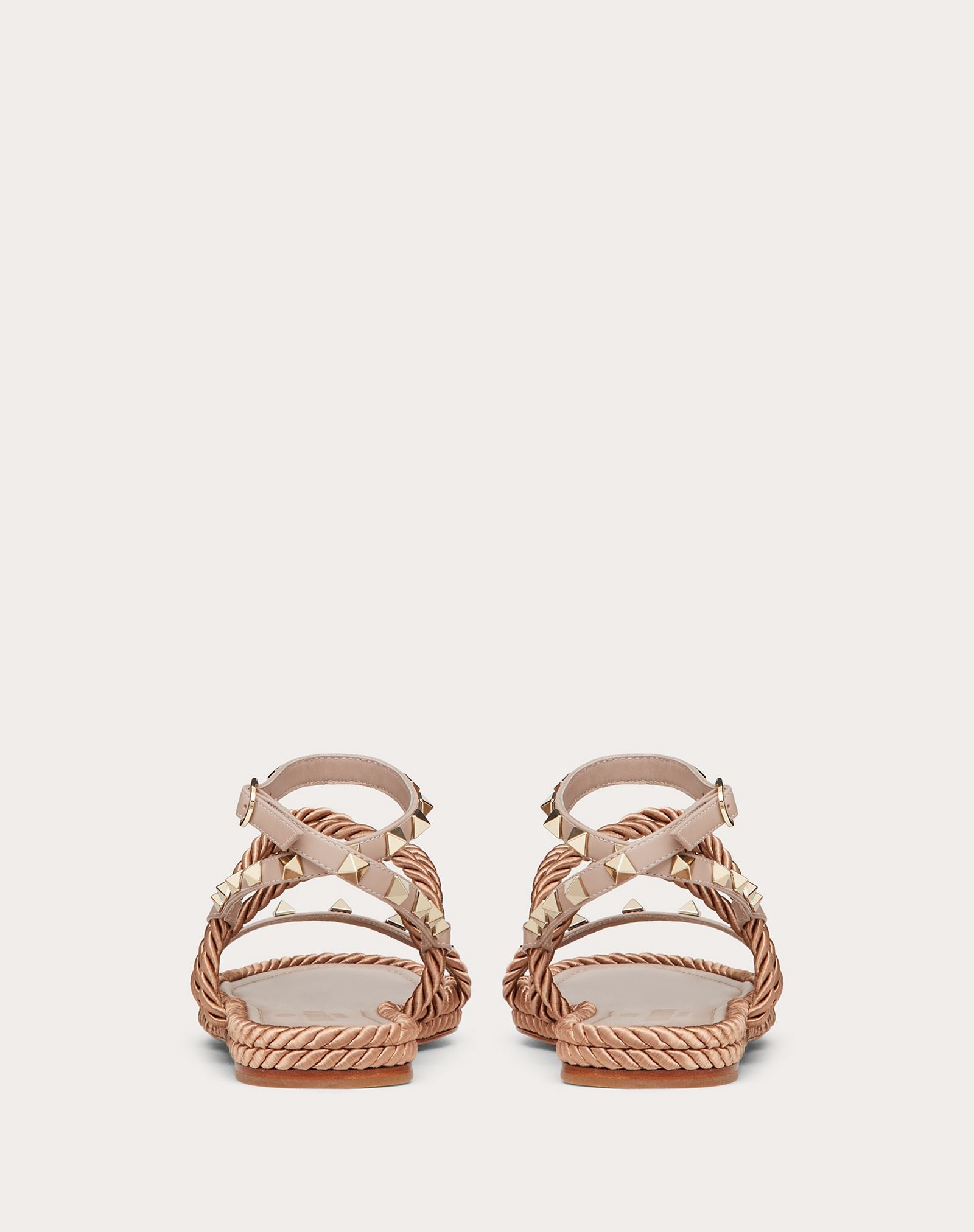 Rockstud Flat Ankle Strap Calfskin Sandal - 3