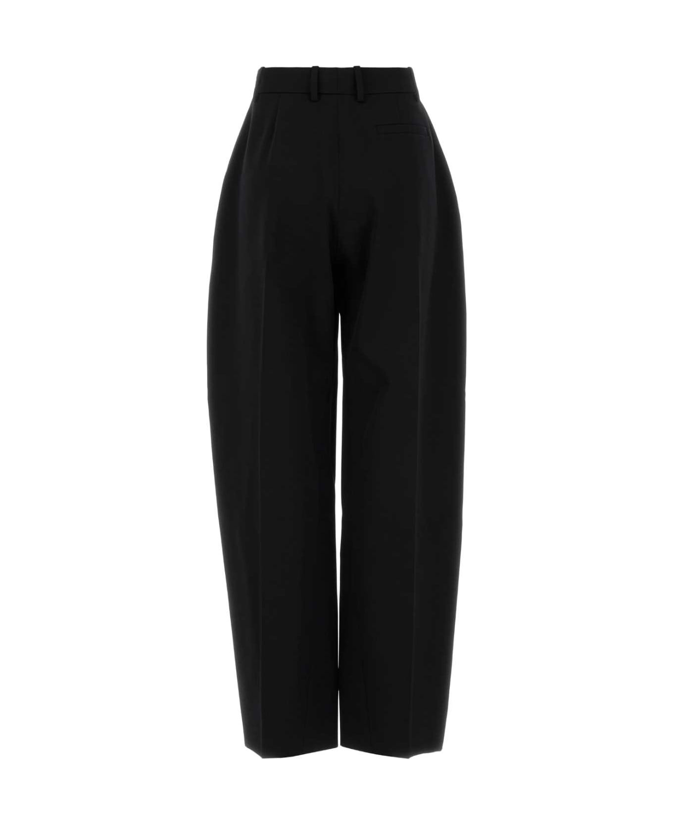 Black Wool Wide-leg Pant - 2