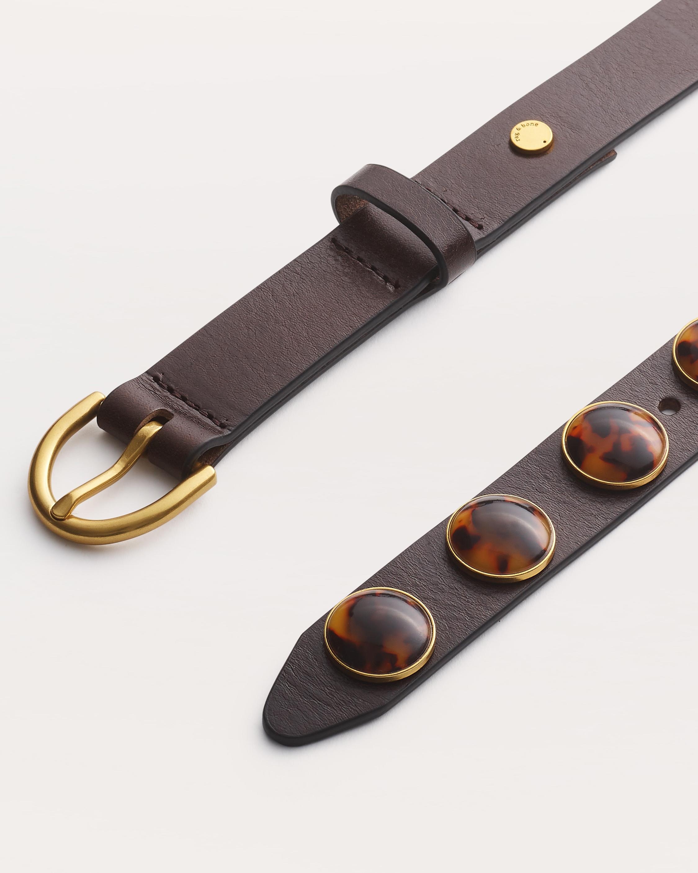 Cabochon Leather Belt - 3