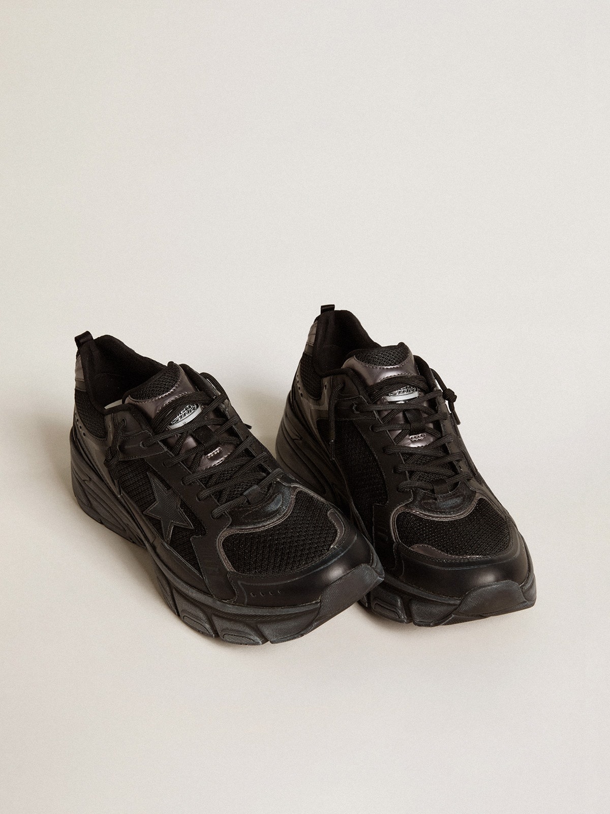 Men’s Lightstar with black leather and mesh upper and black star - 2
