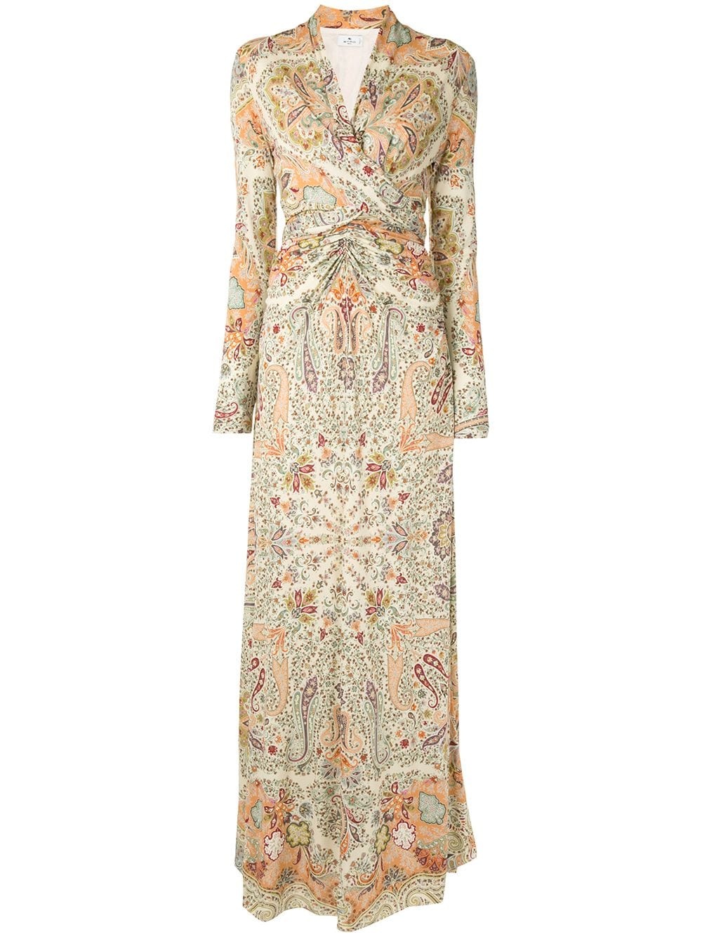 paisley-print ruched dress - 1