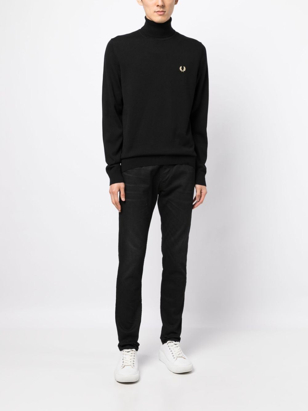 logo-embroidered roll-neck jumper - 2