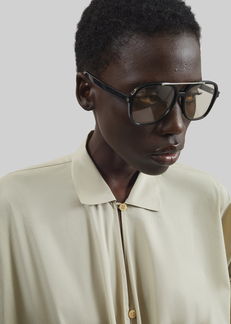 Darkpark Romy Light Cotton Popeline Drap Shirt - Beige 3