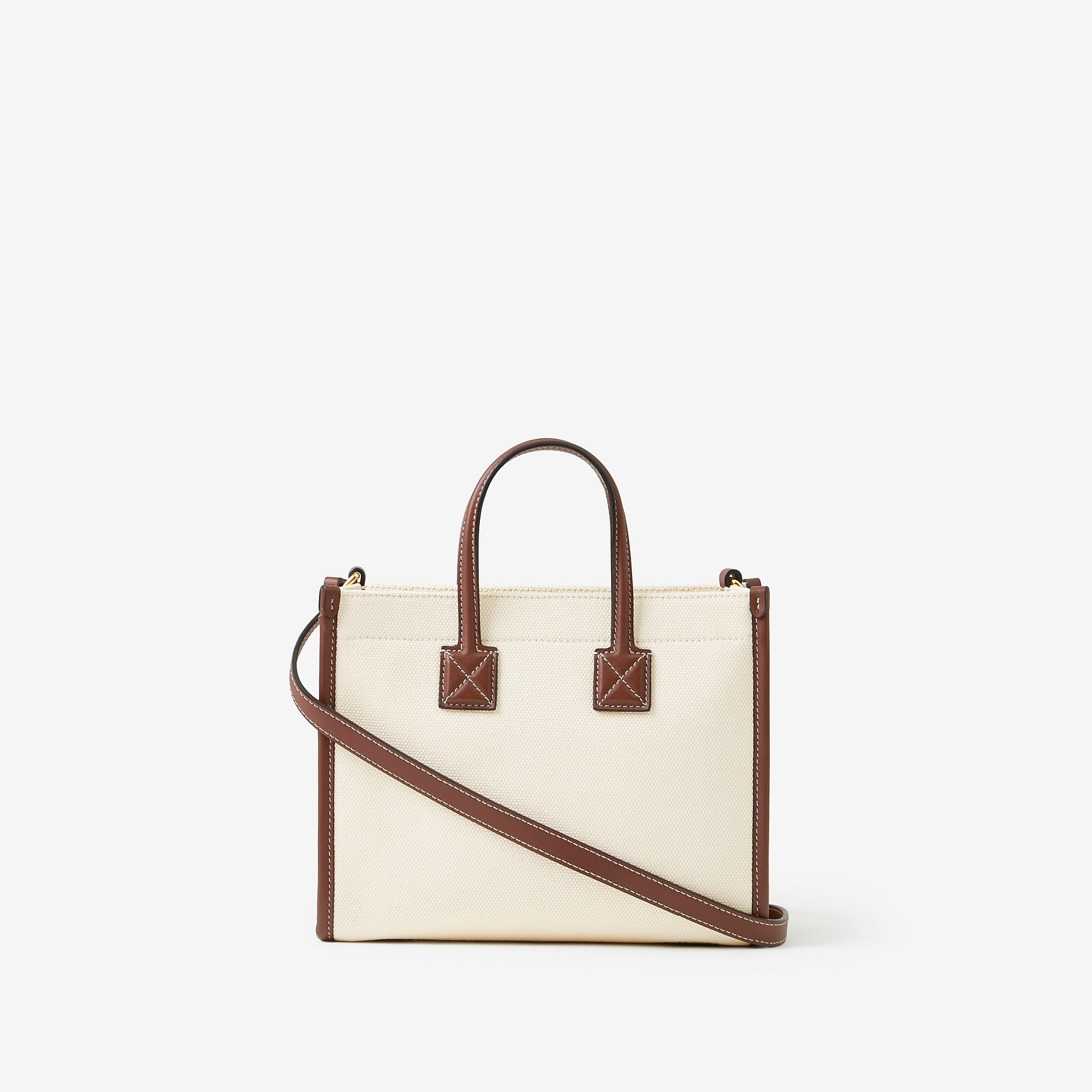 BURBERRY｜ (Mini Two-tone Canvas and Leather Freya Tote Burberry Mini Two-tone Canvas and Leather Freya Tote