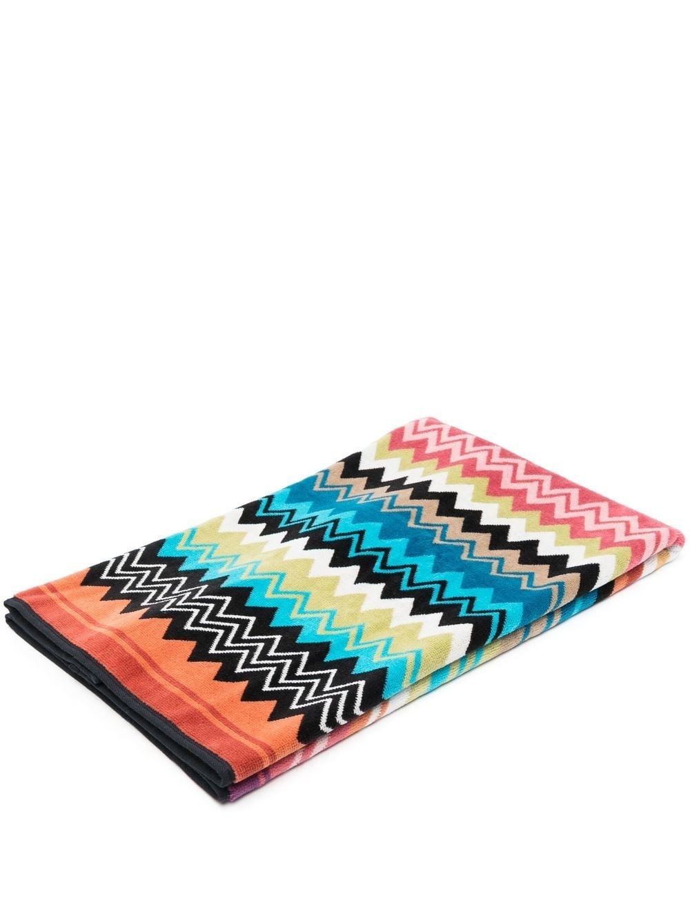 zigzag-pattern cotton bath mat - 1