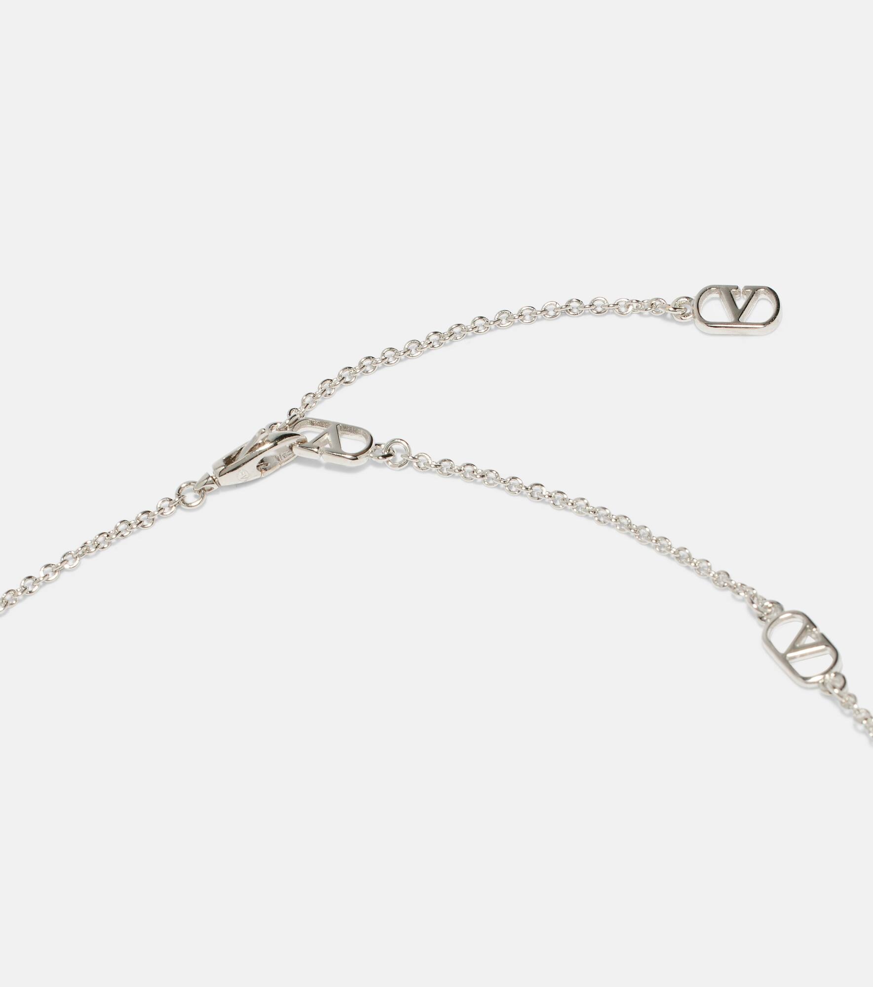 Ovalette VLogo embellished necklace - 2