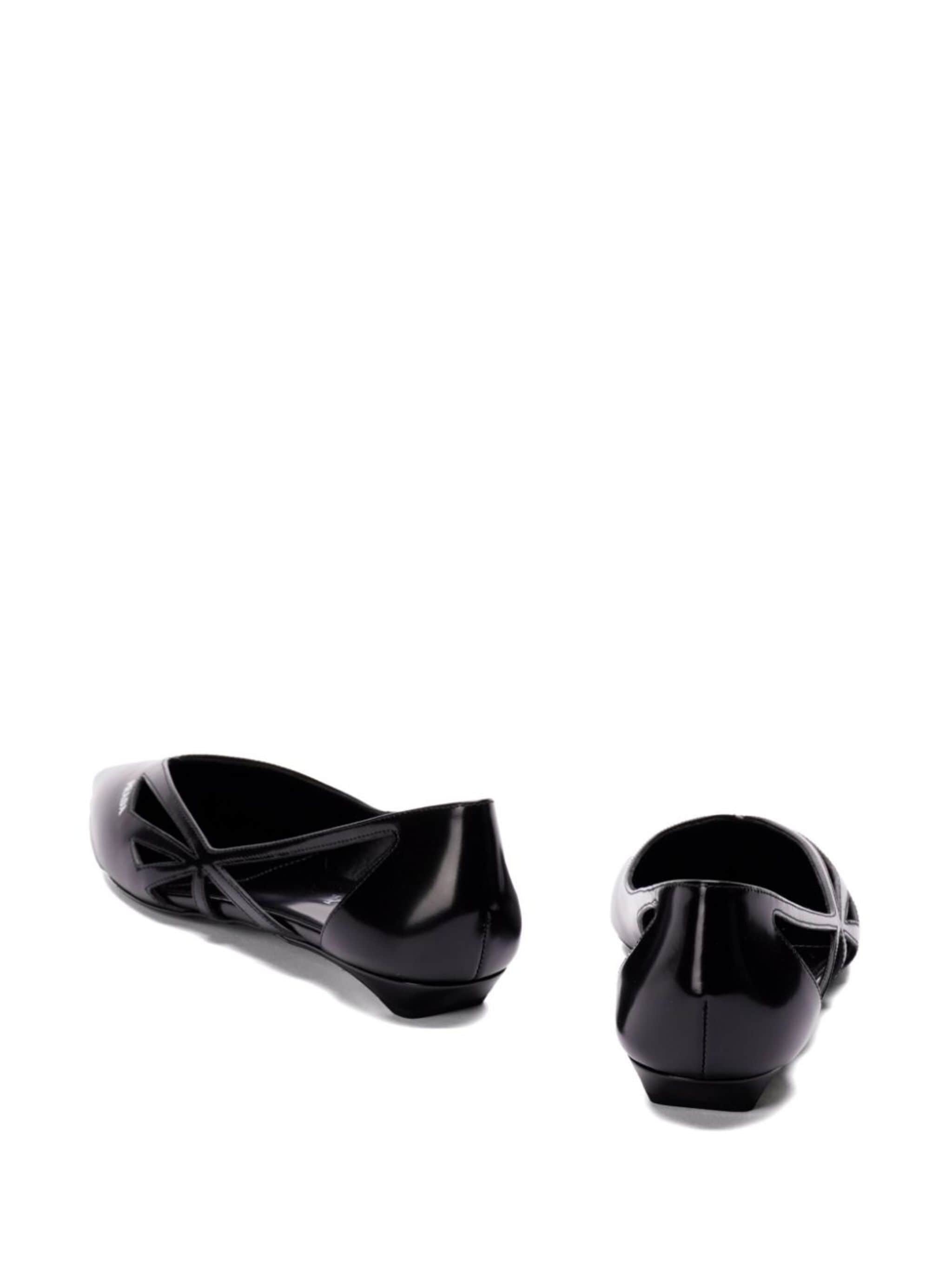 15mm cut-out leather ballerina shoes - 4