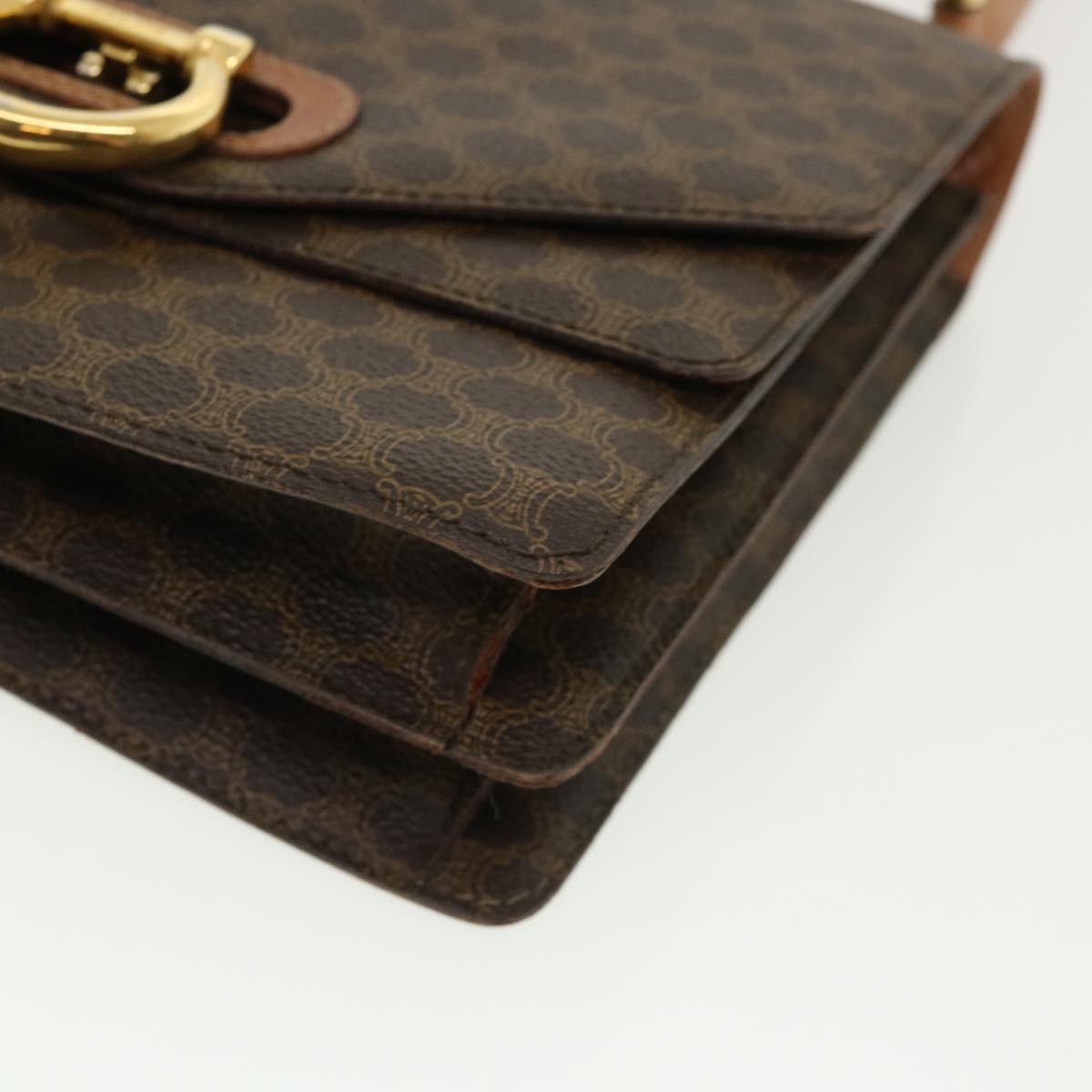 CELINE Macadam Canvas Hand Bag Pvc Leather Brown - 8