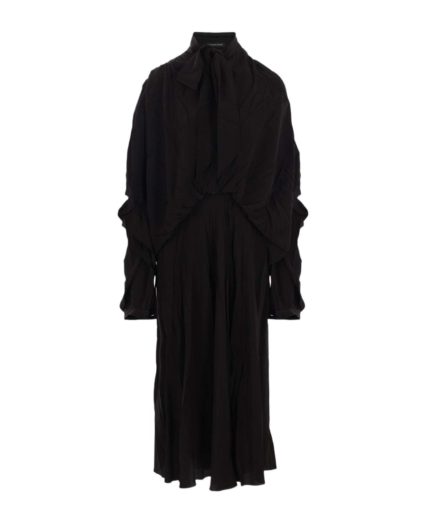Crinkled Silk Midi Dress - 1