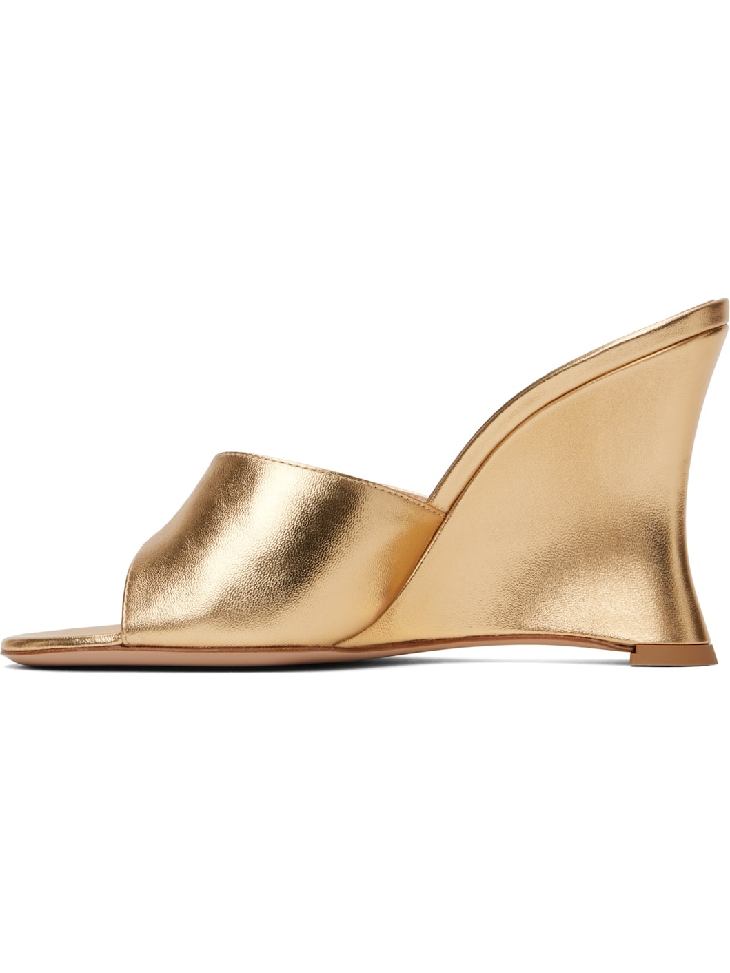 Gold Nappa Silk Heeled Sandals - 3