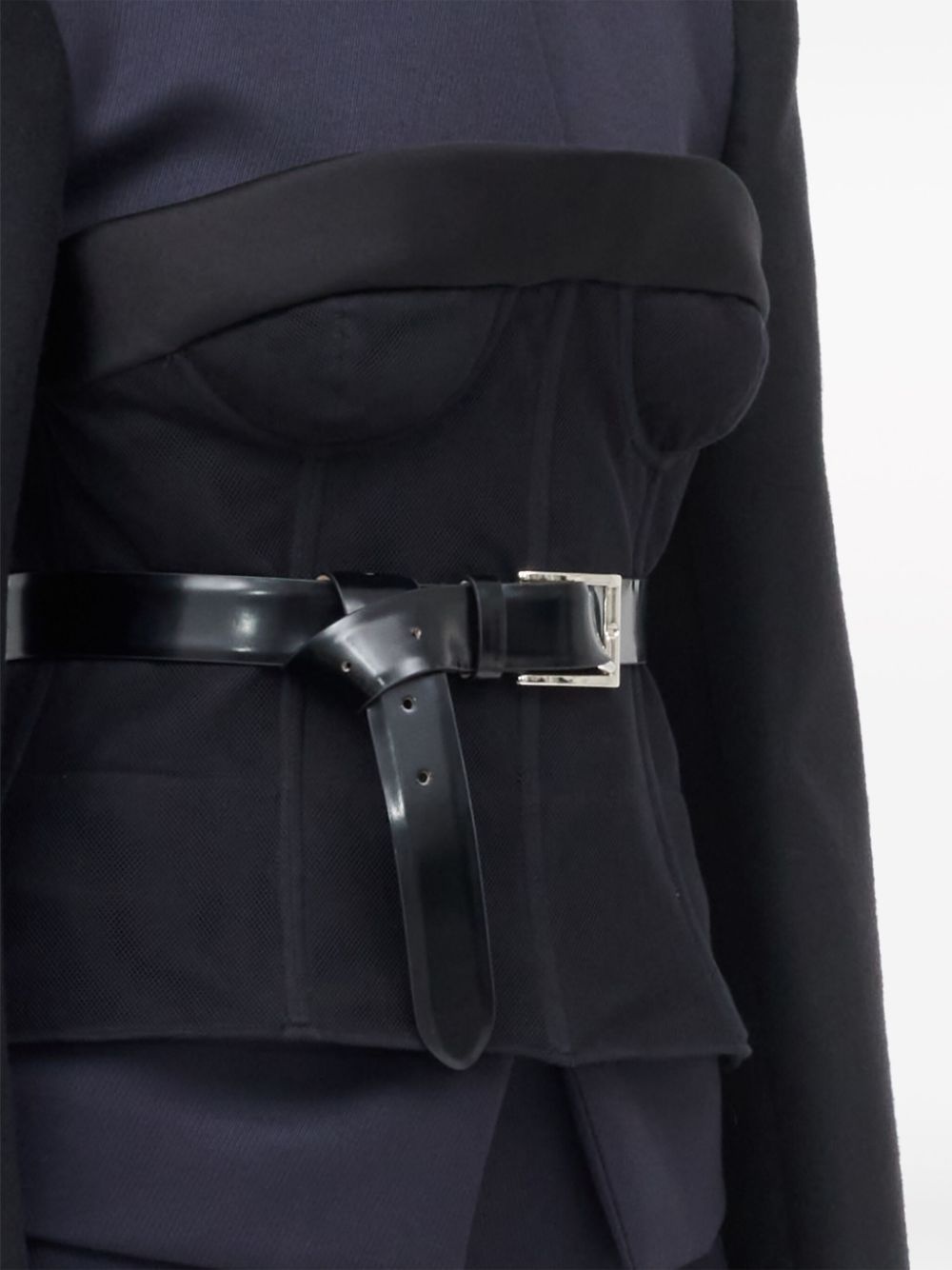 mesh-panel cropped top - 4