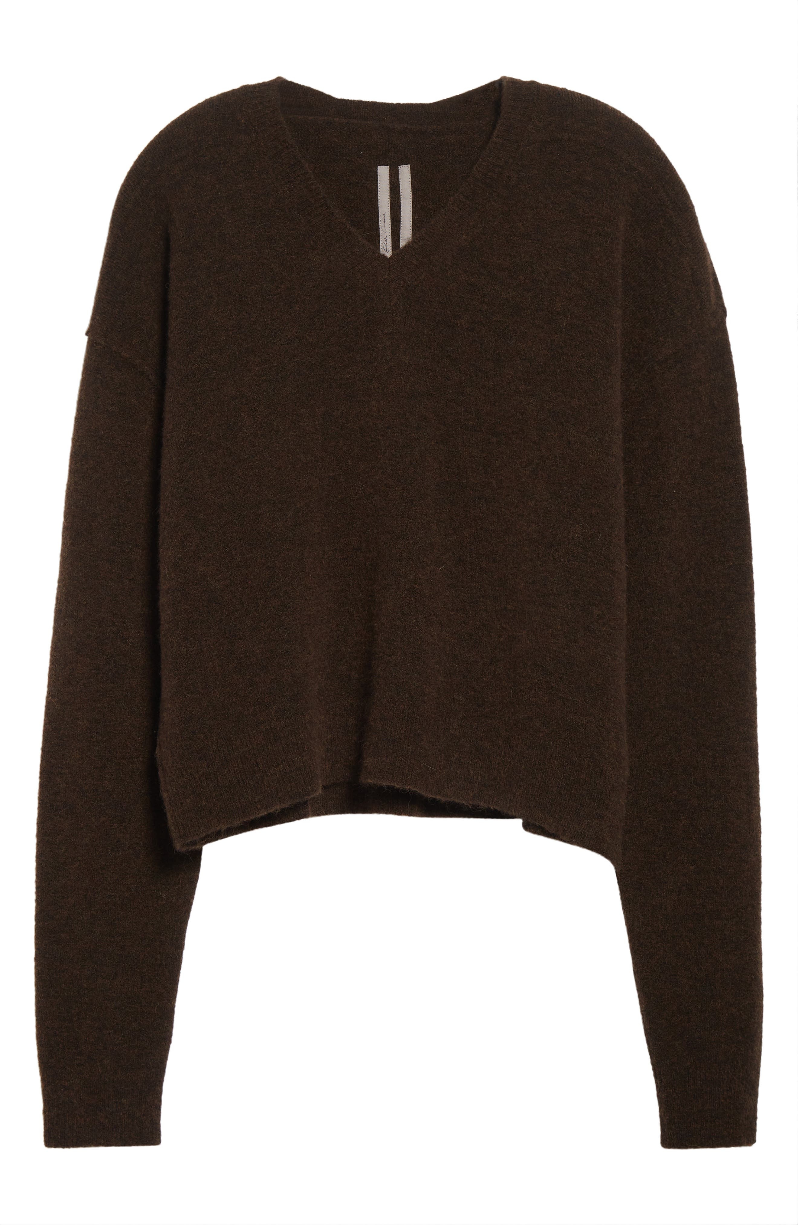 Rick Owens Tommy Alpaca & Wool Blend V-Neck Sweater in Brown at Nordstrom - 6