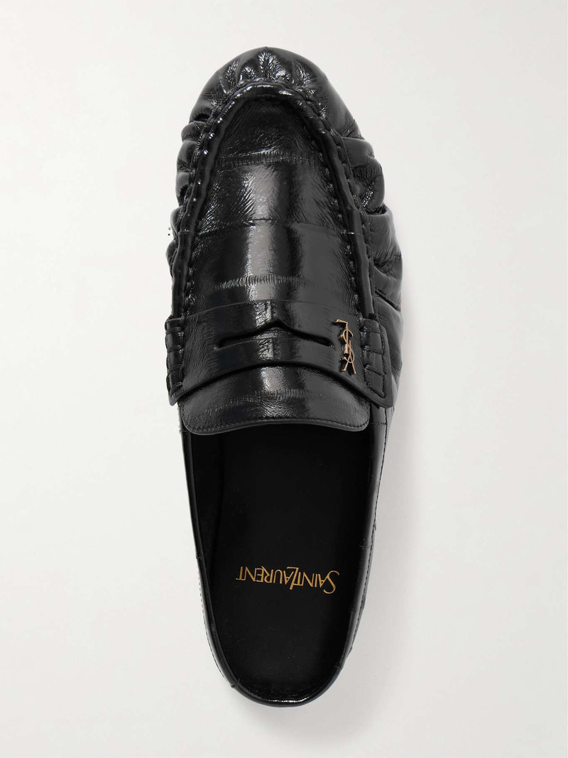 Le Loafer glossed-eel slippers Black 5
