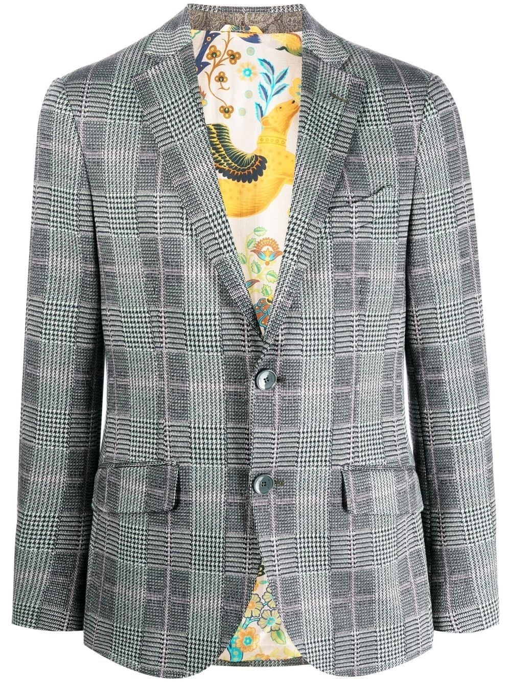 checked tailored blazer - 1