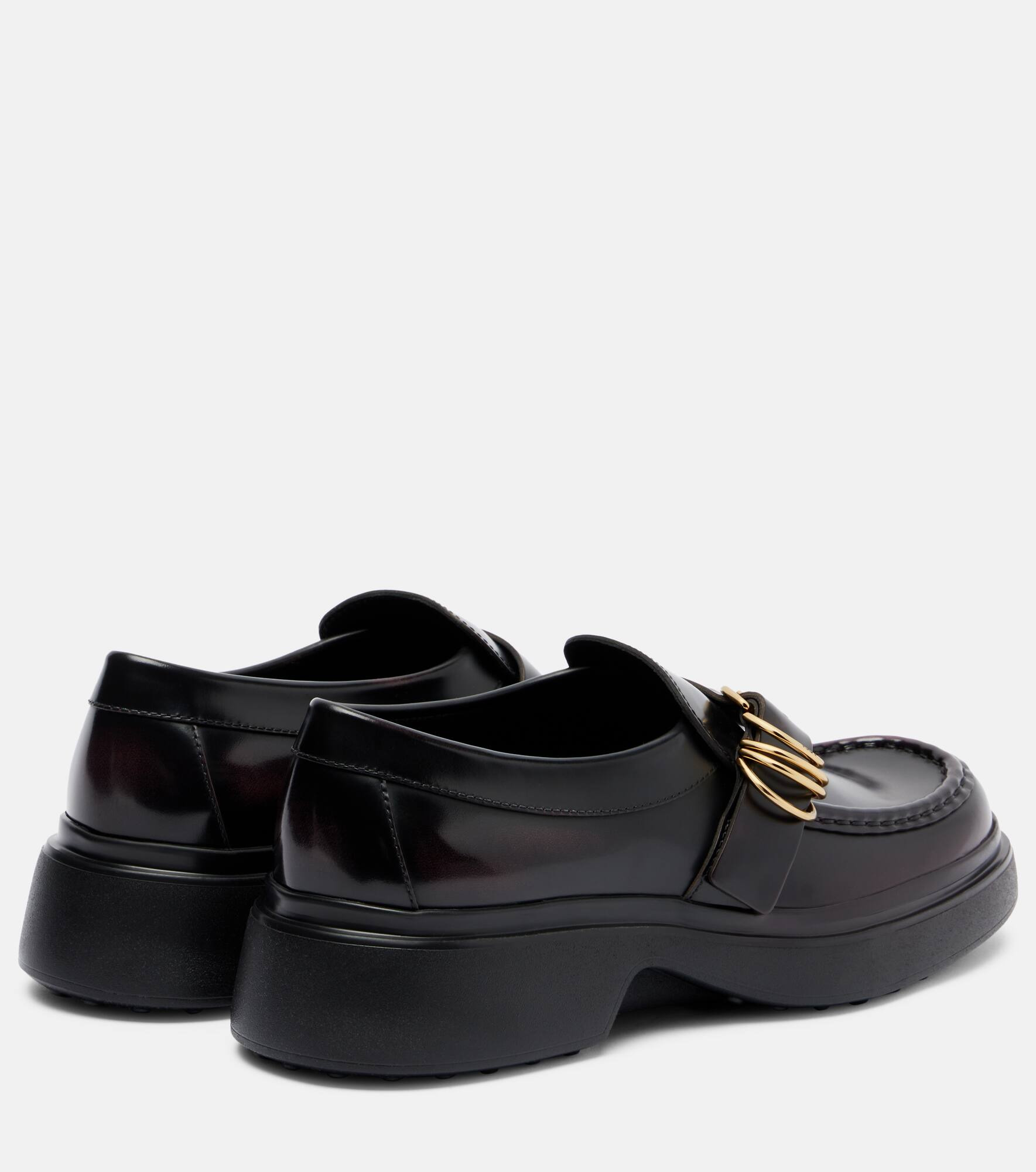Ring-detail leather loafers - 2