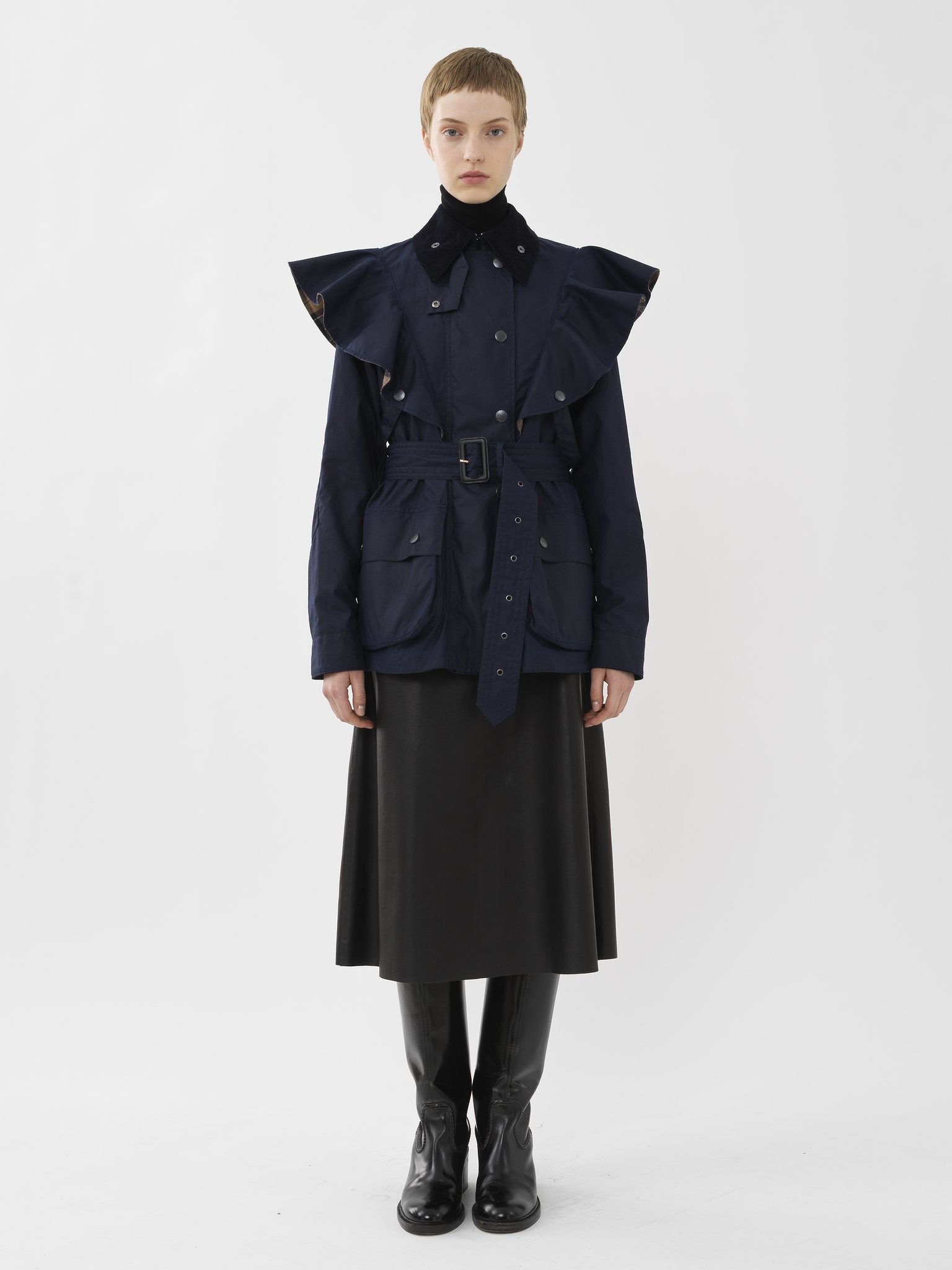 BARBOUR FOR CHLOÉ "DUSTYN" RUFFLED JACKET - 2