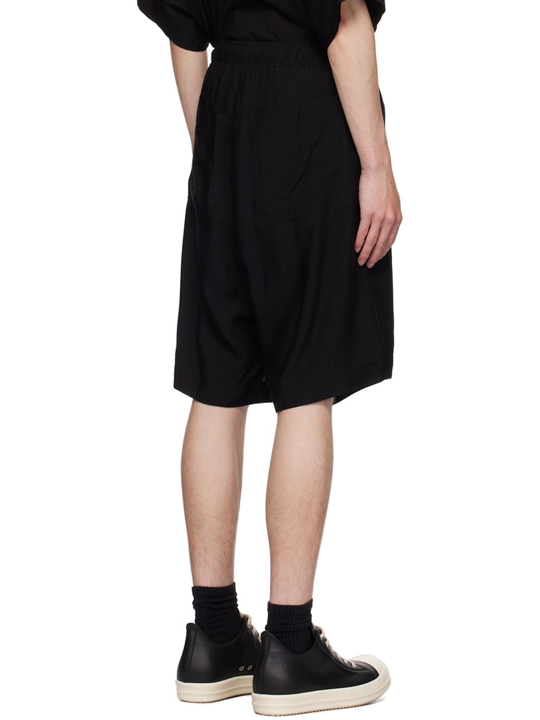 Black Drawstring Shorts - 3