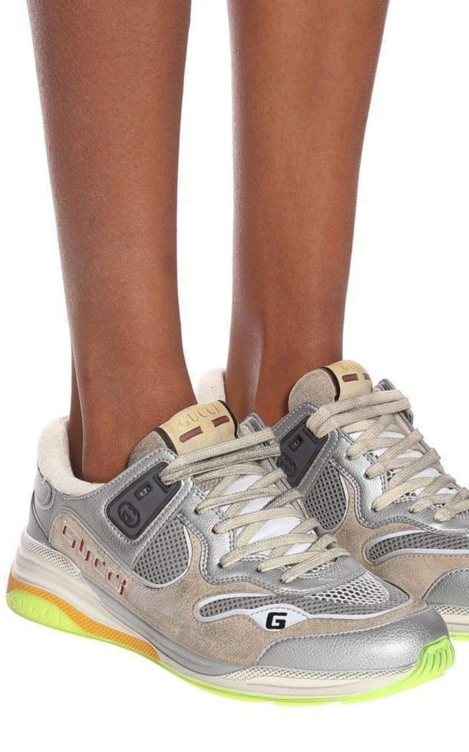 Ultrapace Metallic Leather Distressed Suede Sneakers - 3