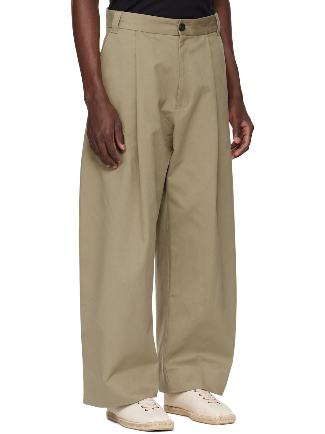 Beige Sorte Trousers - 2
