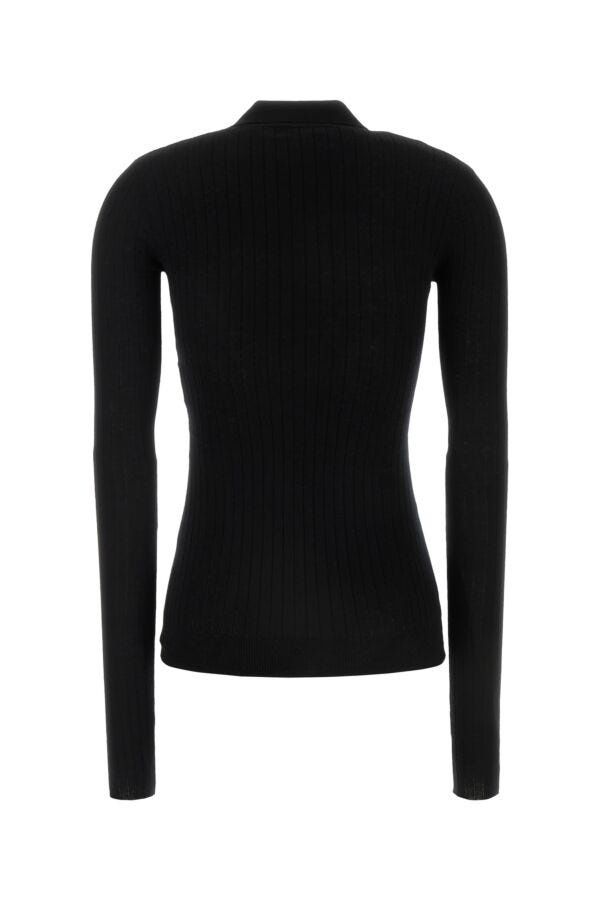 Black cashmere polo shirt - 2