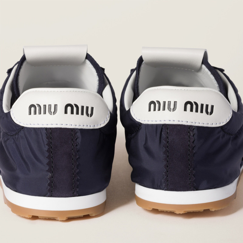 Miu Miu Plume technical fabric and suede sneakers outlook