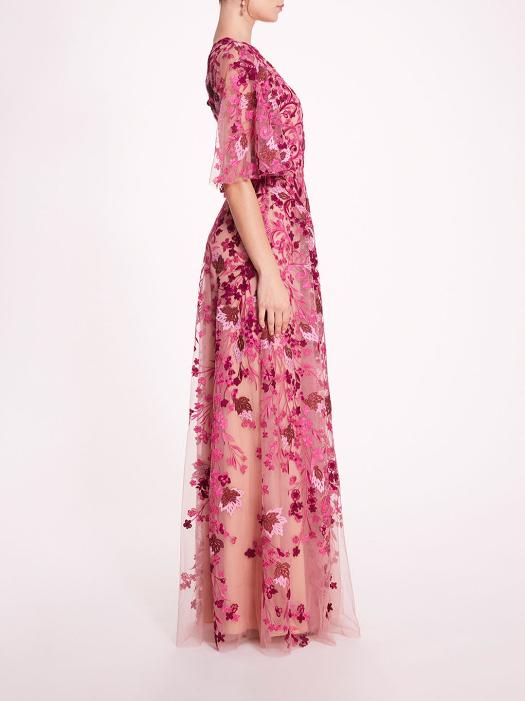 V-NECKLINE TULLE GOWN - 3