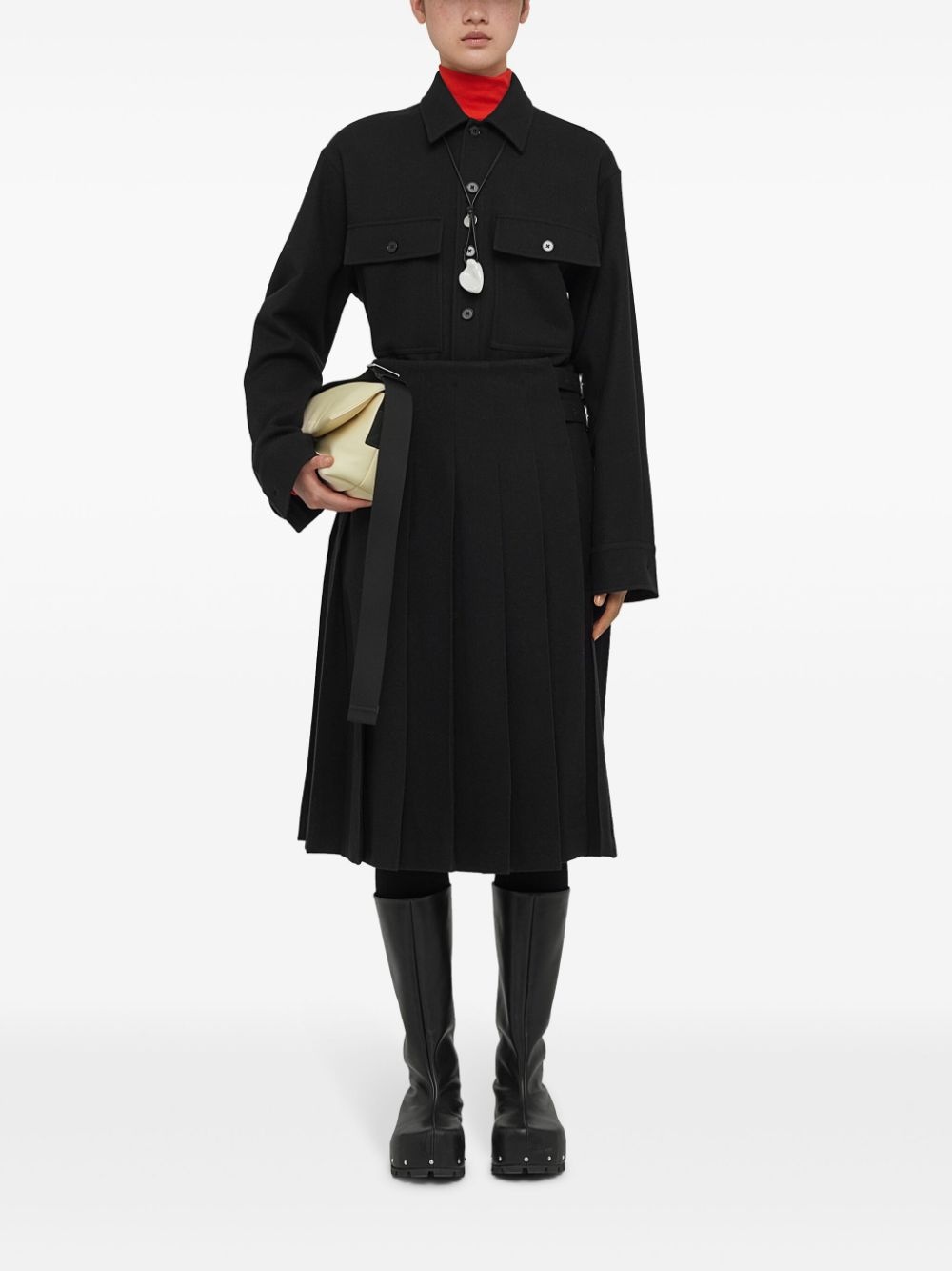 high-waist pleated midi skirt - 2