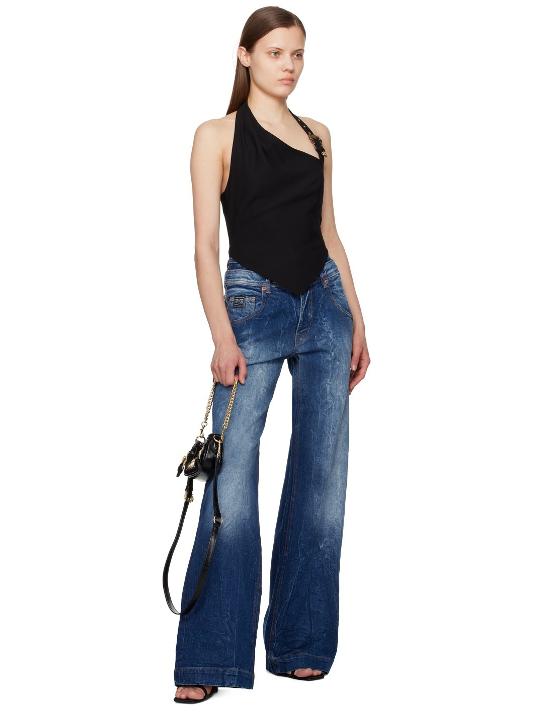 Black Baroque Buckle Tank Top - 4