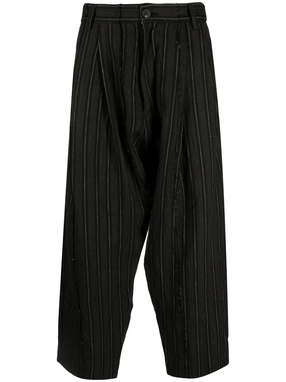 cropped pinstripe-pattern trousers - 1