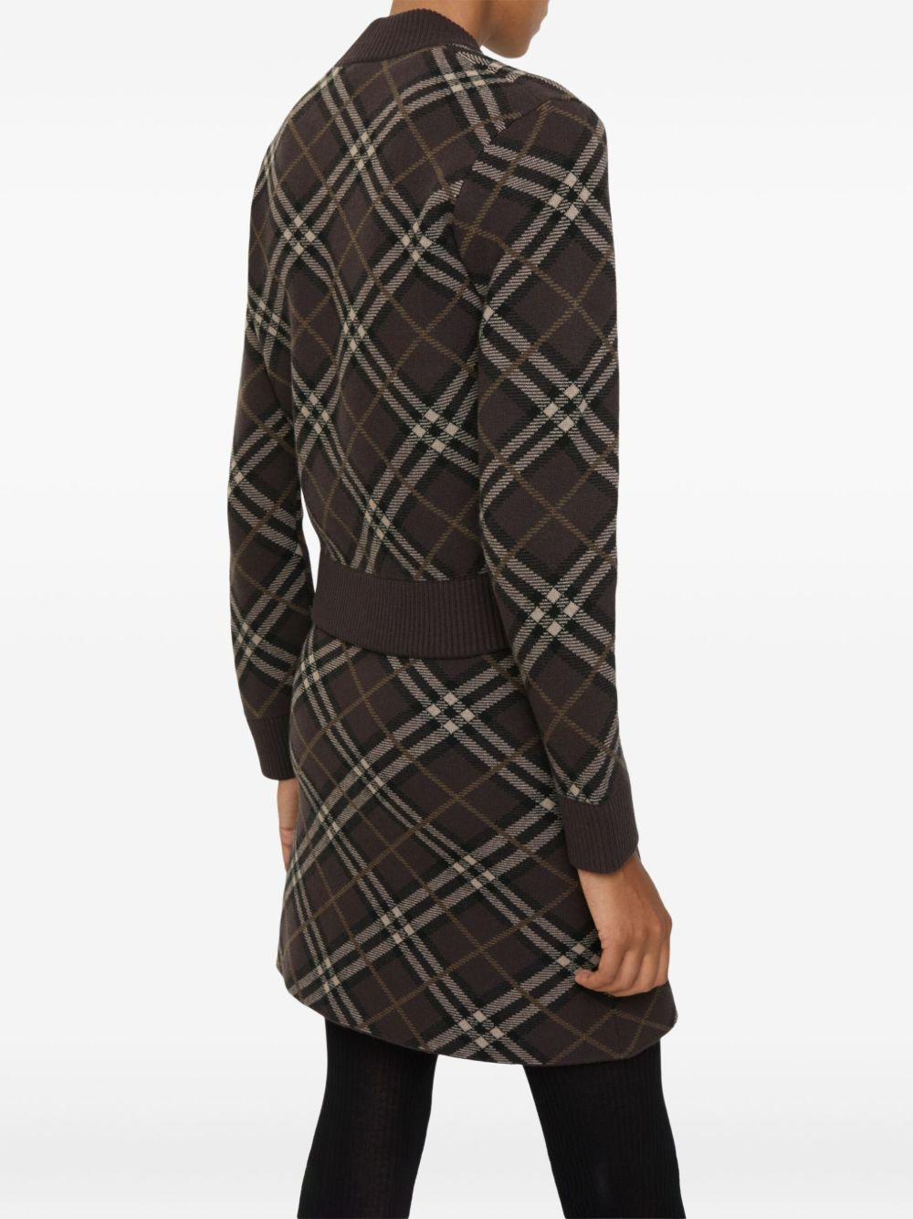 Check zip-up bomber jacket - 3