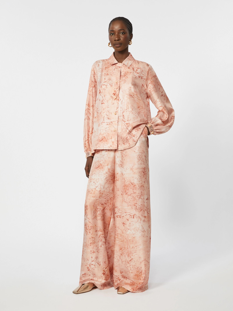 Max Mara Wide-fit printed silk trousers - PINK outlook