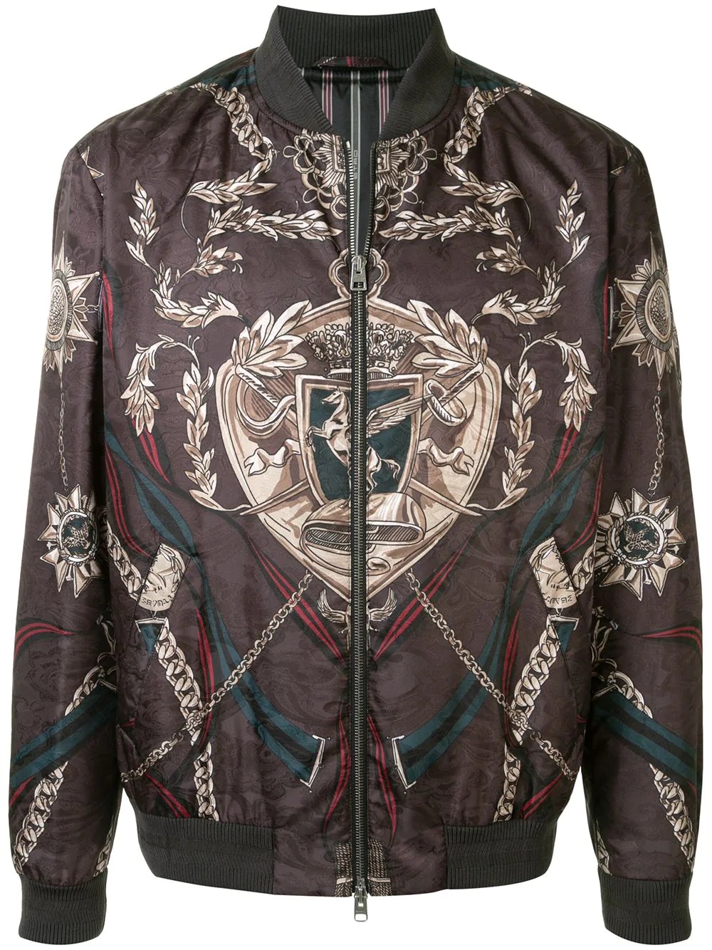 graphic print bomber jacket - 1