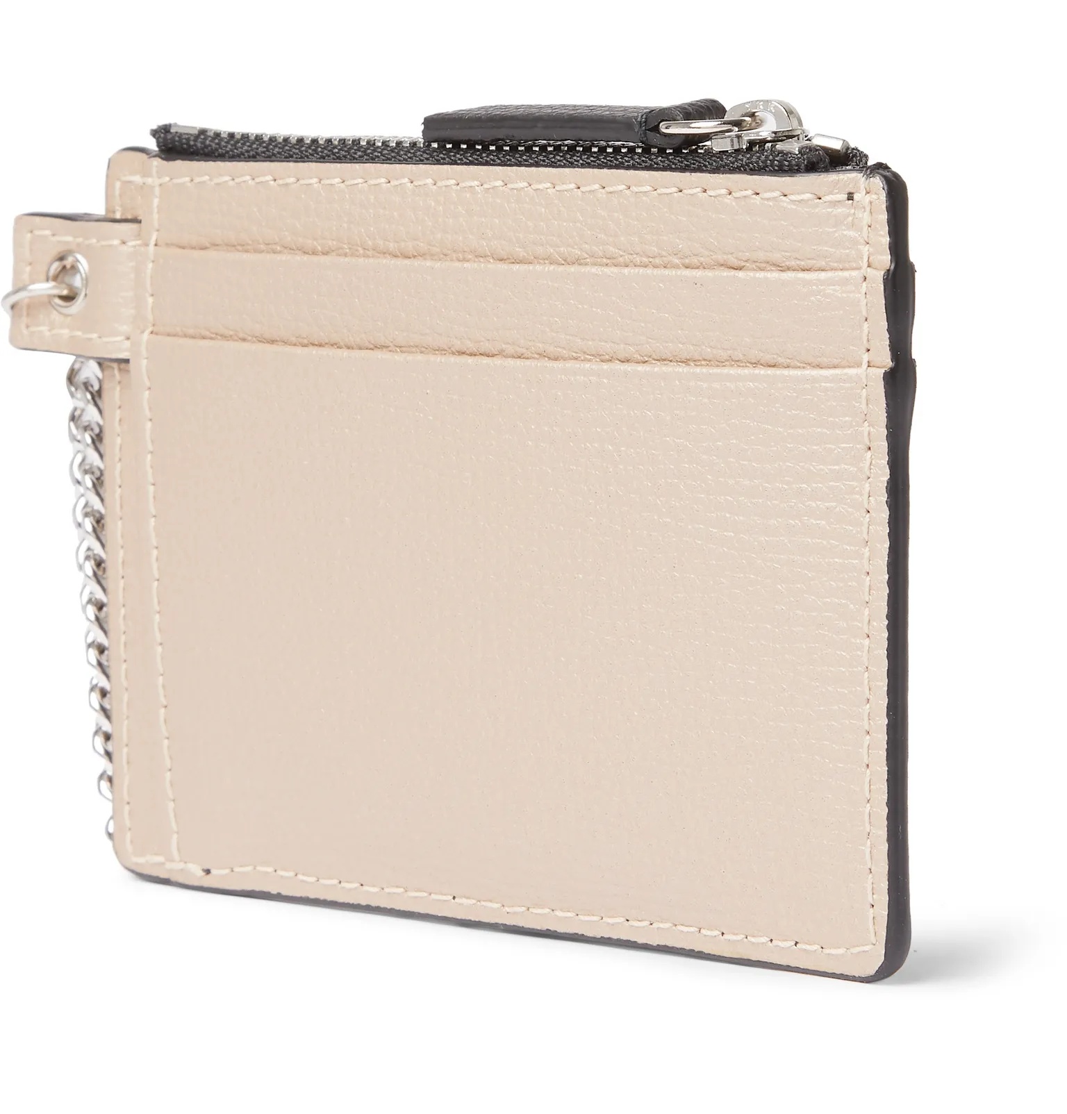 Colour-Block Full-Grain Leather Cardholder - 3