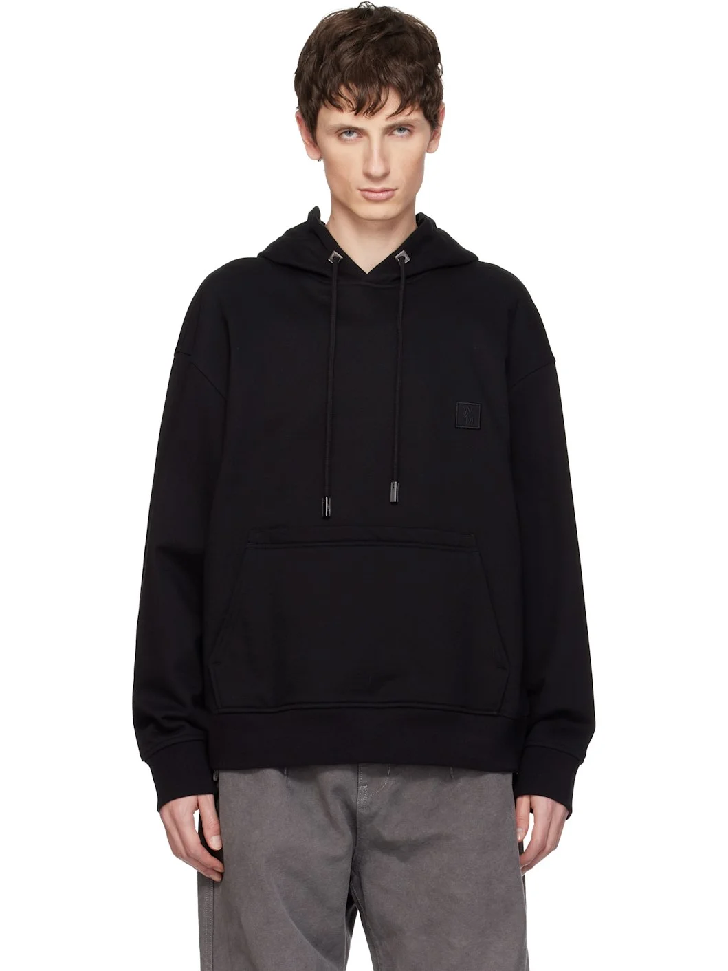 Black Flower Back Logo Hoodie - 1