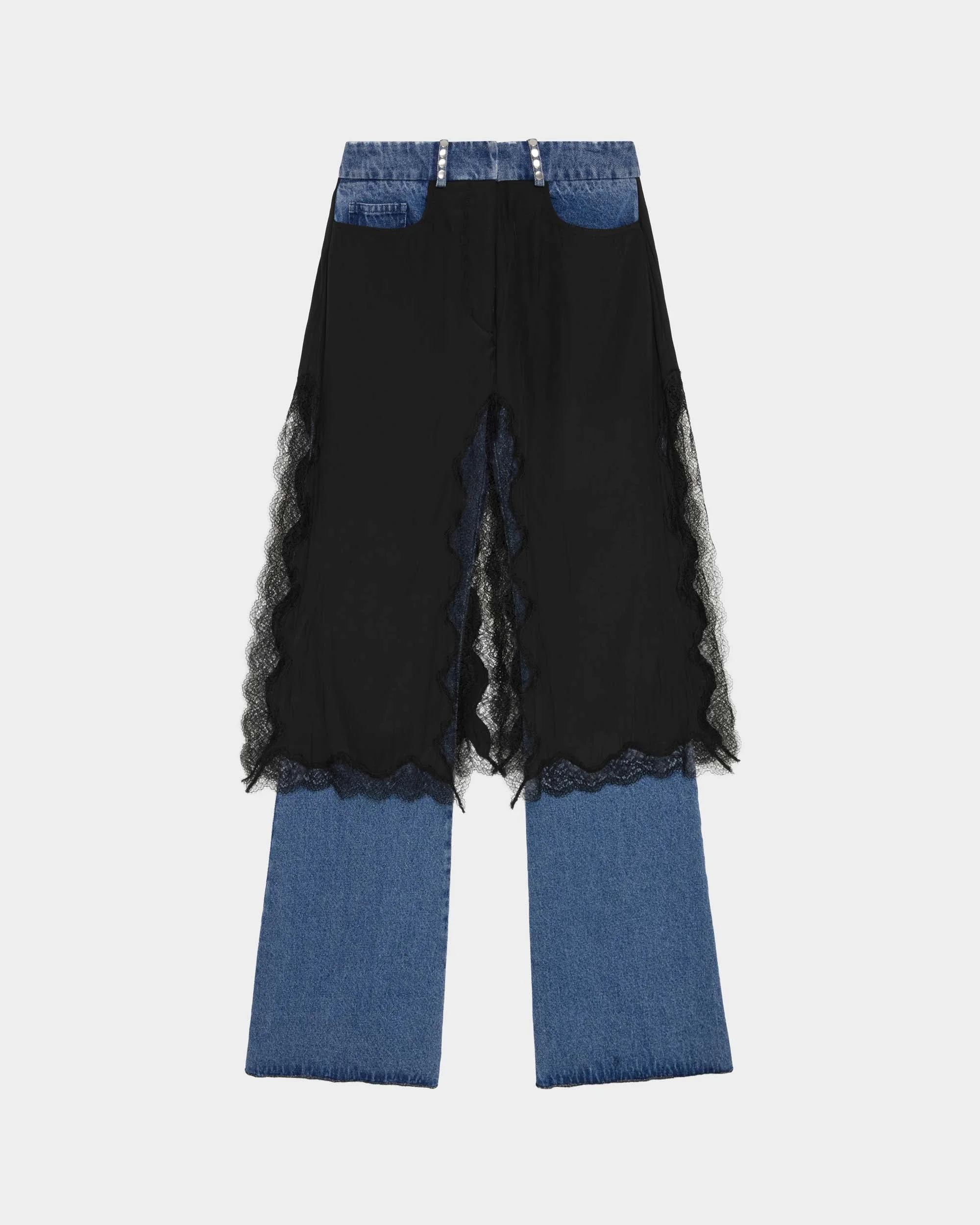 KIA TROUSER IN DENIM & SATIN - 1
