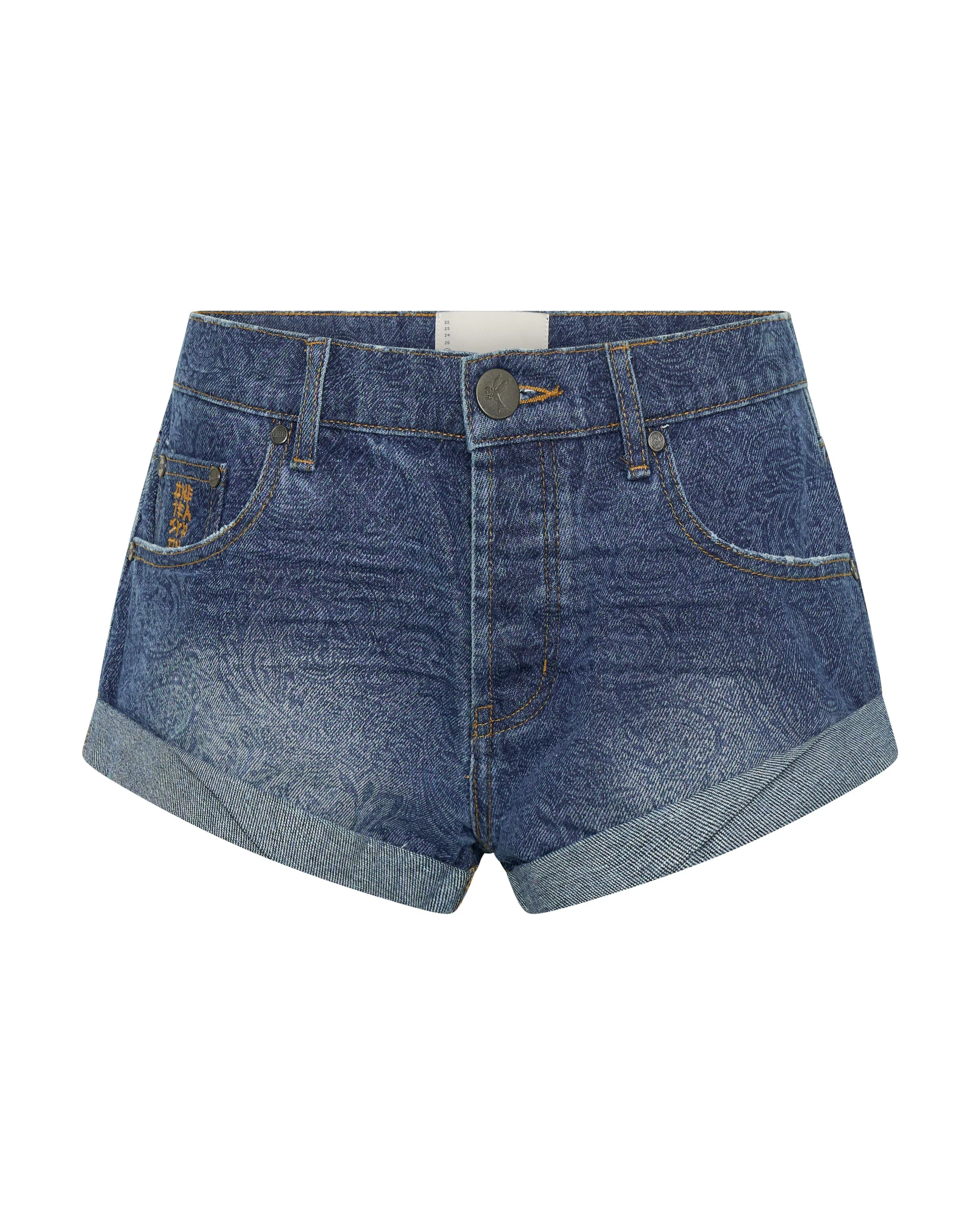 Bandits Low Waist Denim Shorts - Blue Paisley - 1