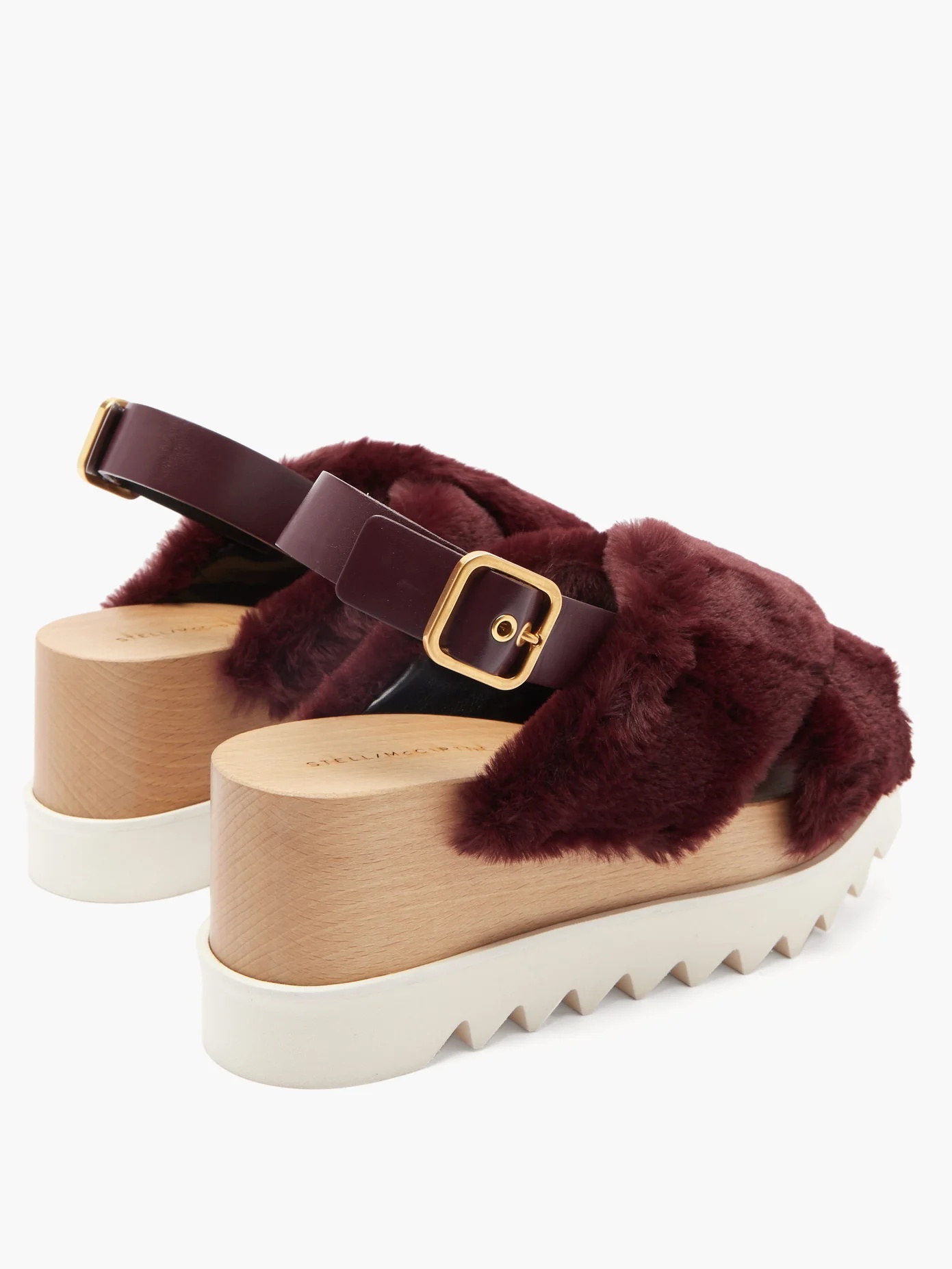 Elyse faux-shearling platform sandals - 4