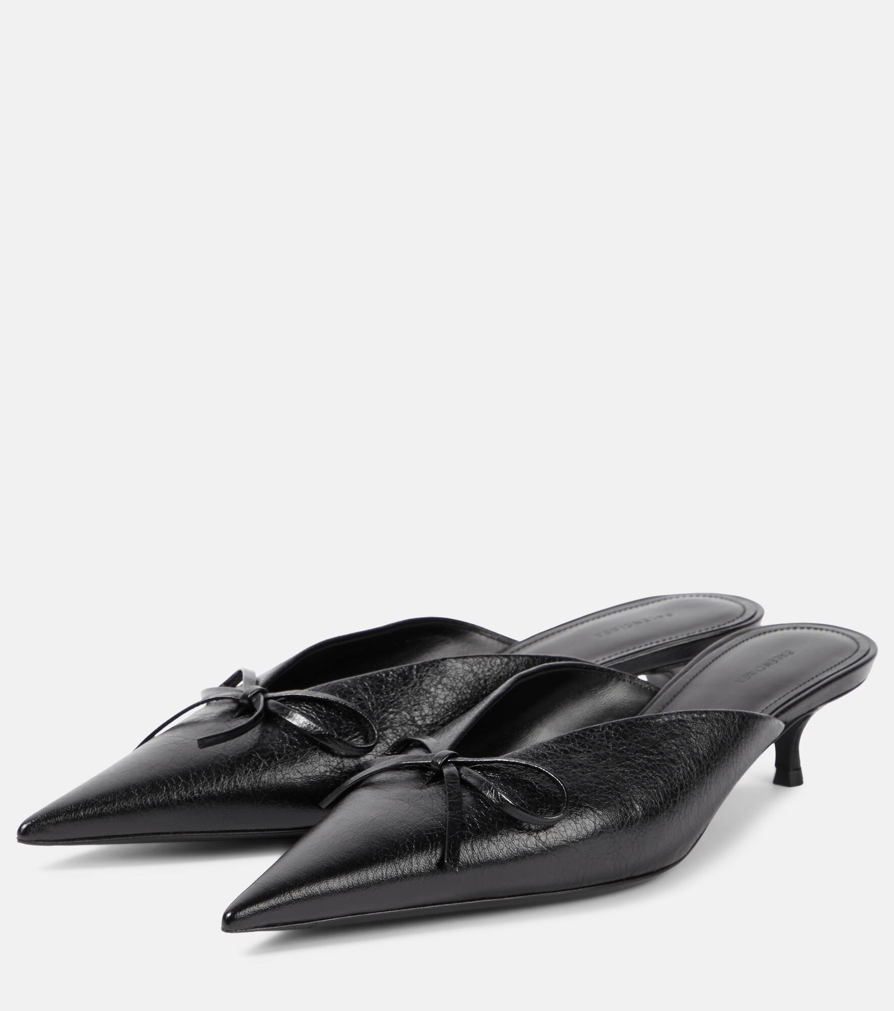 Knife Bow leather mules - 4
