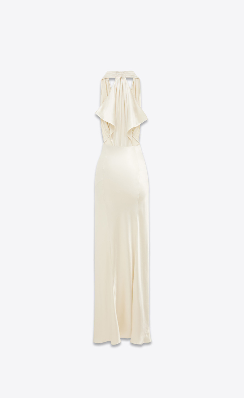 SAINT LAURENT halter dress in satin outlook