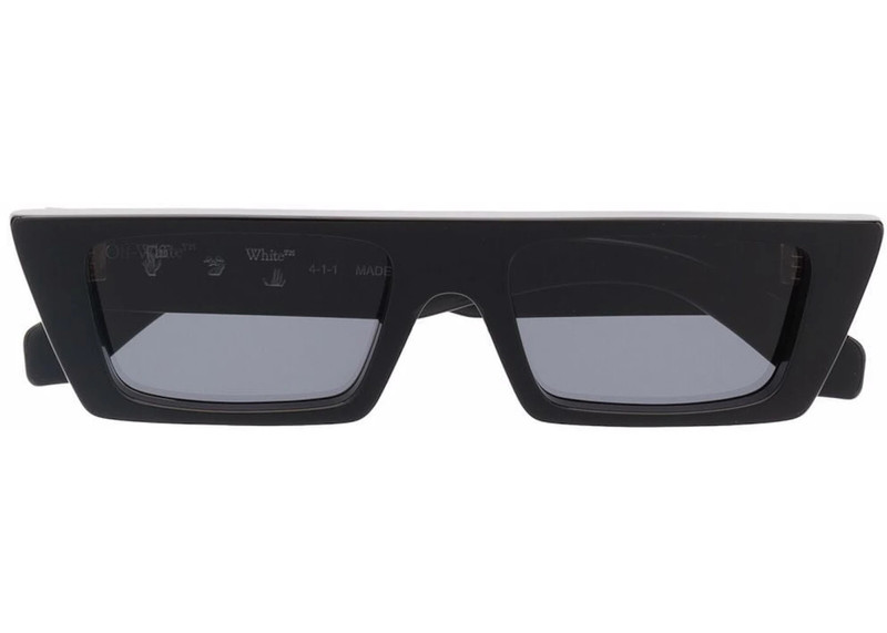 Off-White OFF-WHITE Marfa Rectangular Frame Sunglasses Black/Dark Grey/White (OERI010Y21PLA0011007) outlook