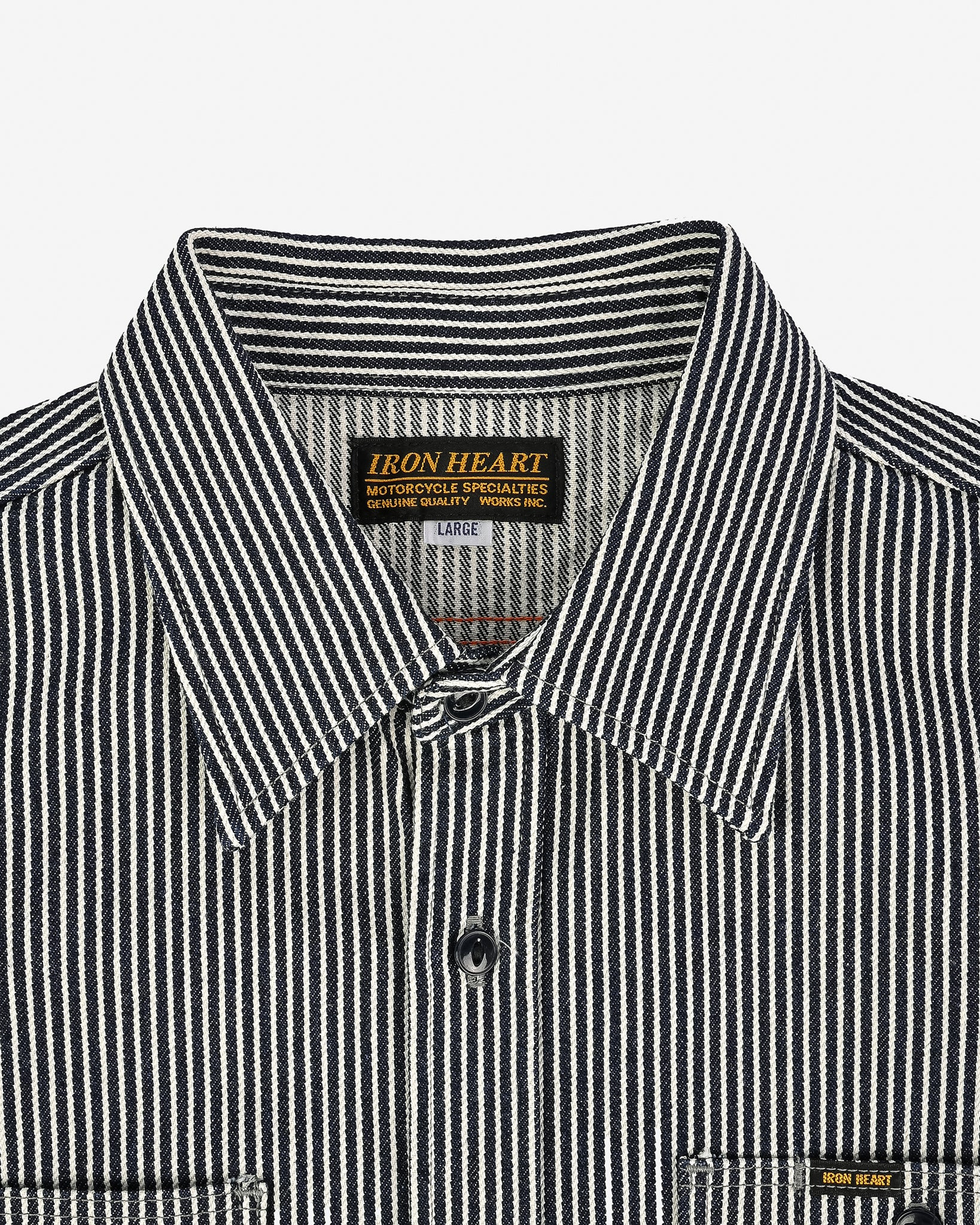 IHSH-274-IND 12oz Hickory Stripe Work Shirt - Indigo - 6