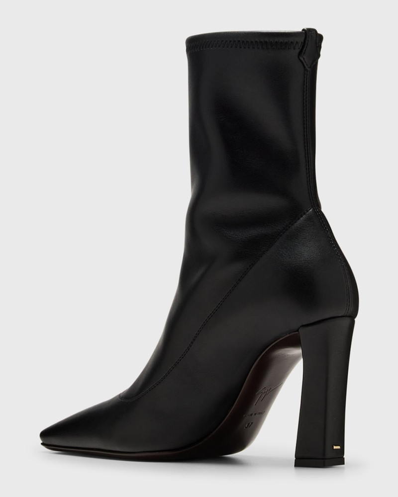 Giuseppe Zanotti Barbaro Stretch Leather Ankle Booties outlook
