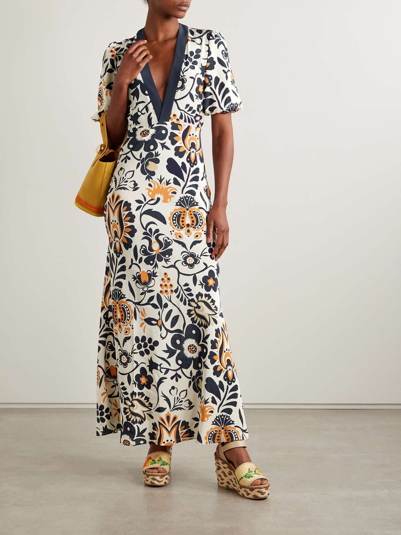 La DoubleJ Marlene printed silk-crepe maxi dress Multi outlook