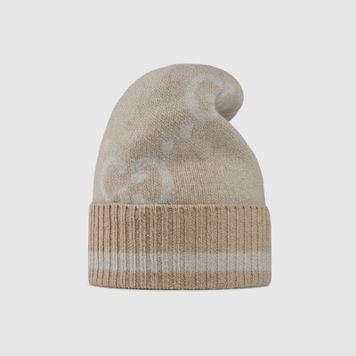 GUCCI GG cashmere lamé jacquard hat outlook