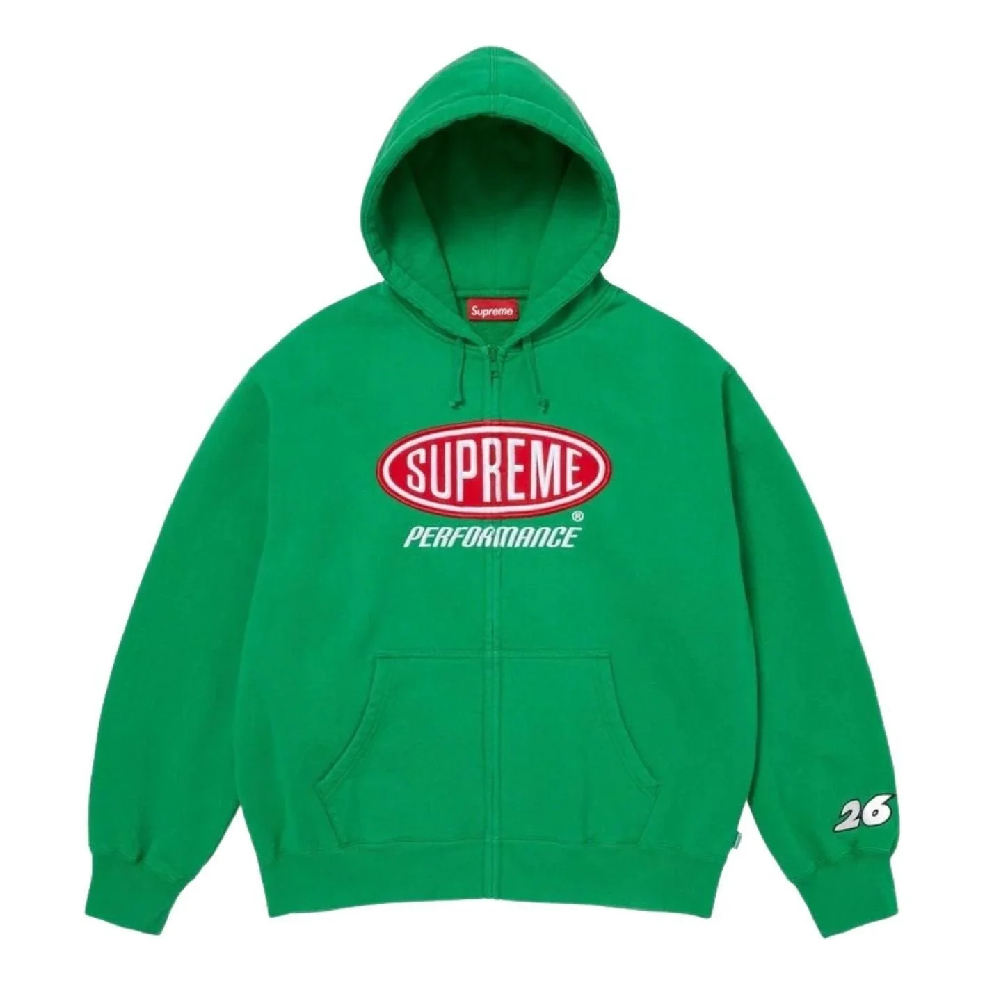 Supreme SS26 Performance Zip Up Hooded Sweatshirt 'Green' SUP-SS26-015-GRN - 1