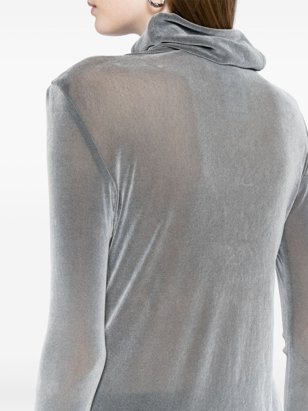 circle-cuff sheer top - 5