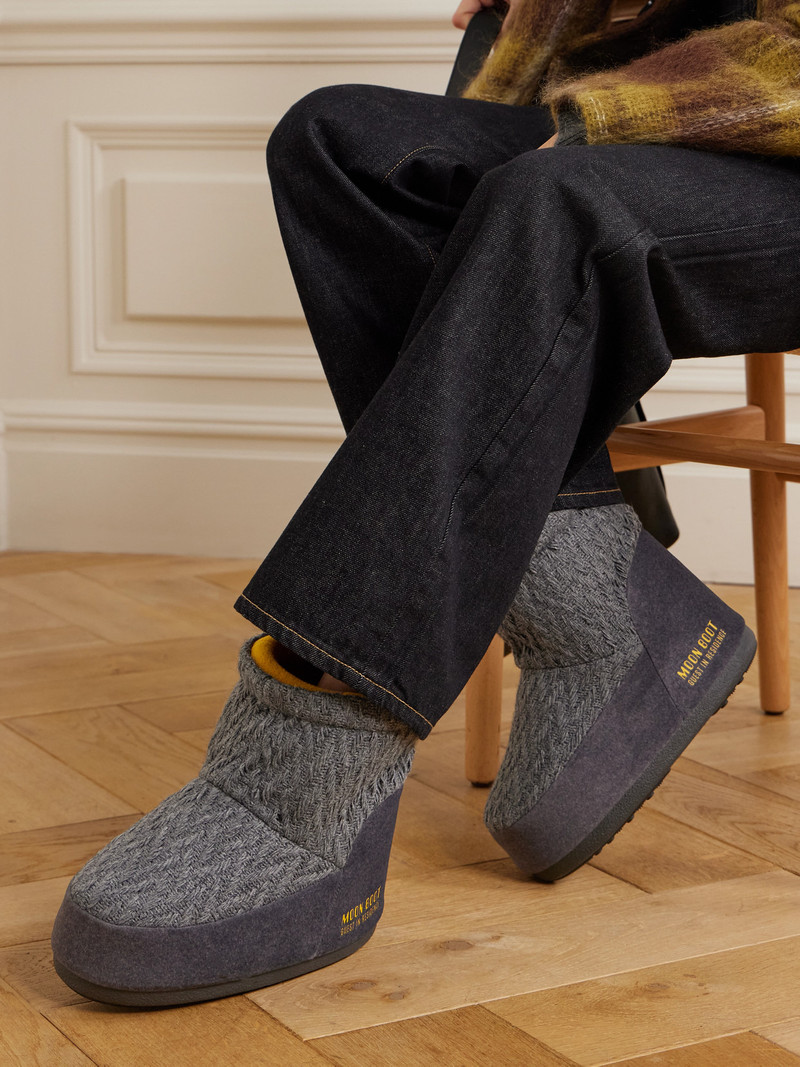 MOON BOOT + Guest In Residence Icon Low Felt-trimmed Knitted Snow Boots outlook
