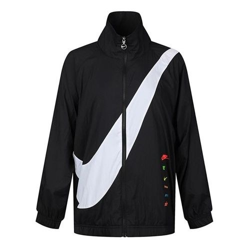 (WMNS) Nike Big Swoosh Jacket 'Black White' DA0981-010 - 1