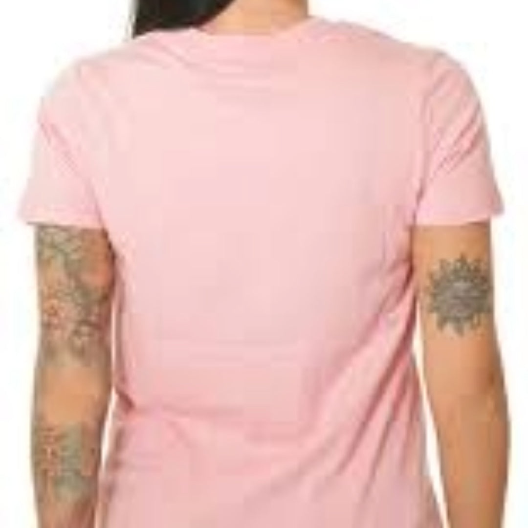 (WMNS) Converse Center Front Logo T-Shirt 'Pink White' 10018268-A02 - 2